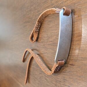 J. Crew NWOT Brown Leather Bracelet with Silver Plate